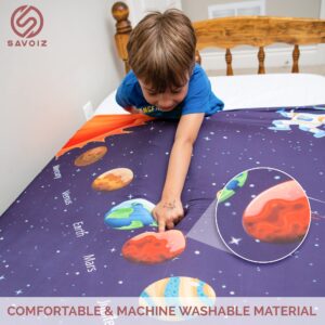 SAVOIZ Compression Sheet for Kids | Twin Size | Solar System Design