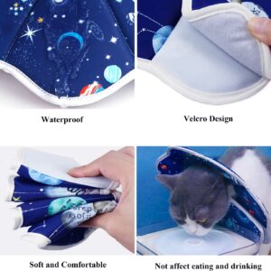 Johoxton Cat Cone, Cat Recovery Collar After Surgery Cat Cone Collar Cat Cones to Stop Licking Cat Donut Collar E Collar for Cats Puppy Dog (M, Fiber Blue)