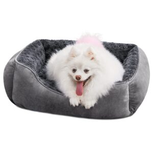 joejoy rectangle dog bed for large medium small dogs machine washable sleeping dog sofa bed non-slip bottom breathable soft puppy bed durable orthopedic calming pet cuddler, multiple size, grey