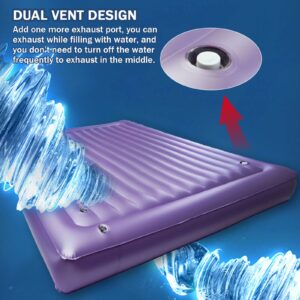 Waterbed Free Flow Full Wave Mattress - Softside Water Bed Mattress Heater Thermostat Waterbed Set Easy to Use Suitable for Home (California King, 50% Medium Wave)