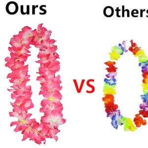 Thicken 41 Inch Pink Hawaiian Leis for Graduation Party, Dance Party, Photo Prop in Outdoors (12 Pcs)