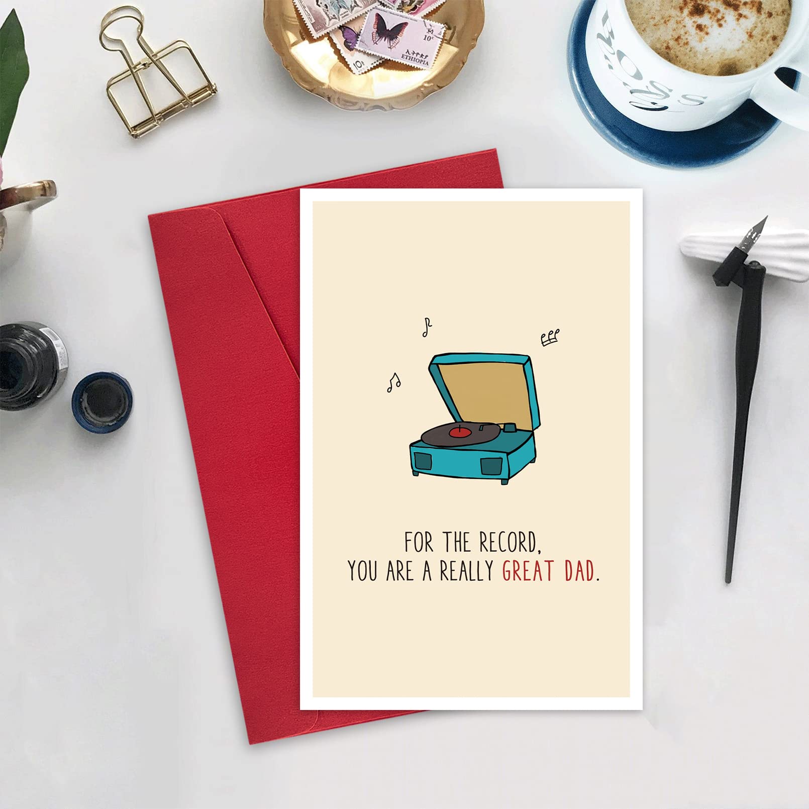 Ulbeelol Funny Father's Day Card, Pun Card for Dad, You Are A Really Great Dad Card for Father, Cute Birthday Card for Him