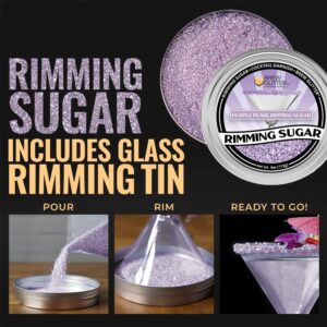 BREW GLITTER Purple Pearl Cocktail Rimming Sugar, Drink Rimmer for Beverages, Cocktails, Margaritas, Drinks, Kosher Certified (4oz, Purple Pearl)