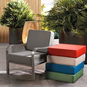 ARTPLAN Outdoor Deep Seat Cushions Set for Patio Furniture,24x24x6,Back18x24x6 Inches,Extra Thick Patio Replacement Cushions,Square,Grey