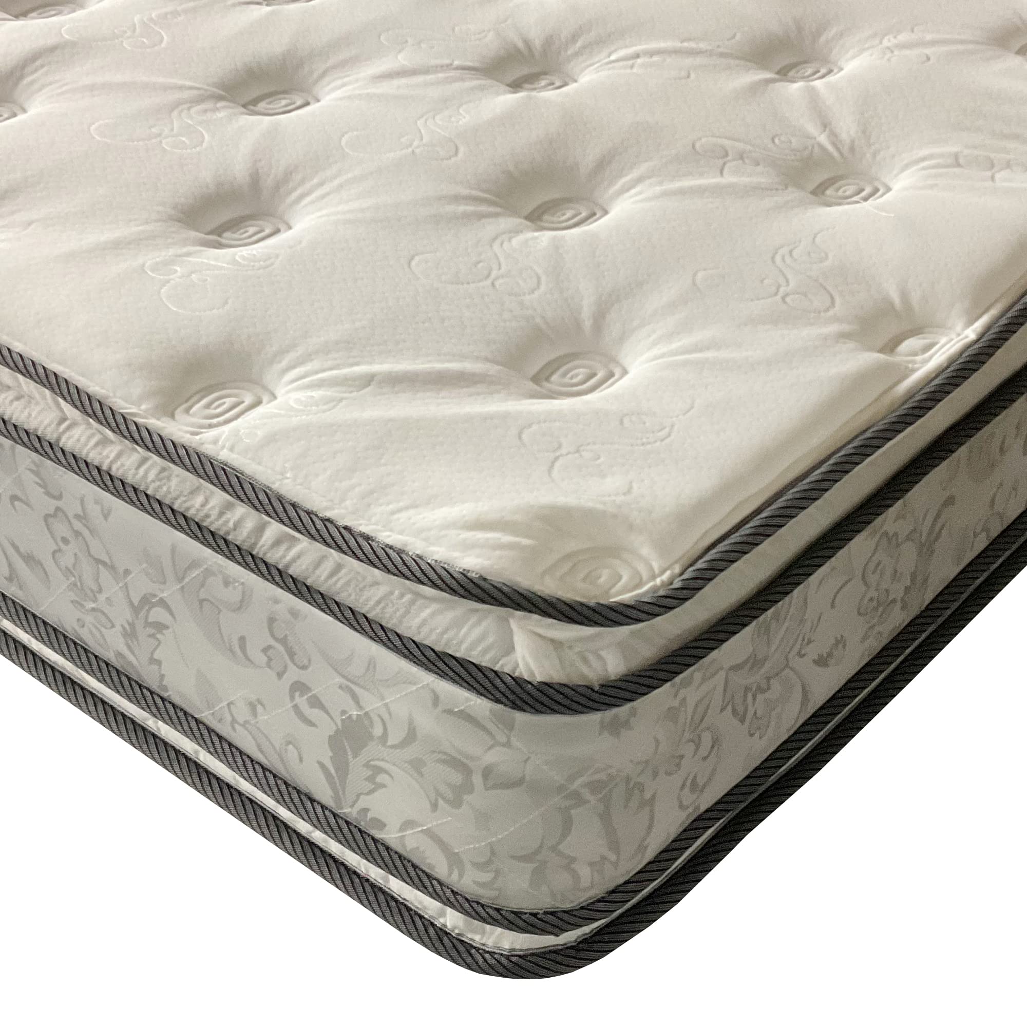 Mattress Solution, 12" Medium Plush Double Sided Pillowtop Innerspring Mattress, with Mattress Protector, Queen