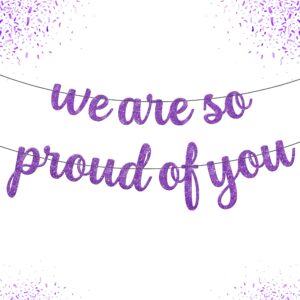 katchon, we are so proud of you banner - glitter 10 feet, no diy | congratulations banner, purple graduation decorations class of 2024 | lavender graduation decorations, so proud of you decorations