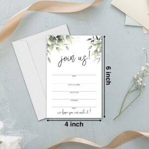 Join Us Invitation Cards With Envelopes -Greenery Invite Cards for All Occasions, Wedding, Engagement, Reception, Bridal or Baby Shower and Birthday Party - 25 Cards and 25 Envelopes- HL-001 YQK