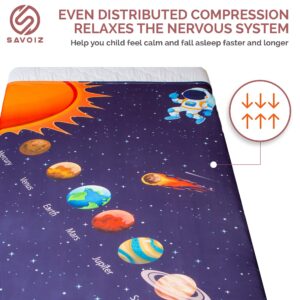 SAVOIZ Compression Sheet for Kids | Twin Size | Solar System Design