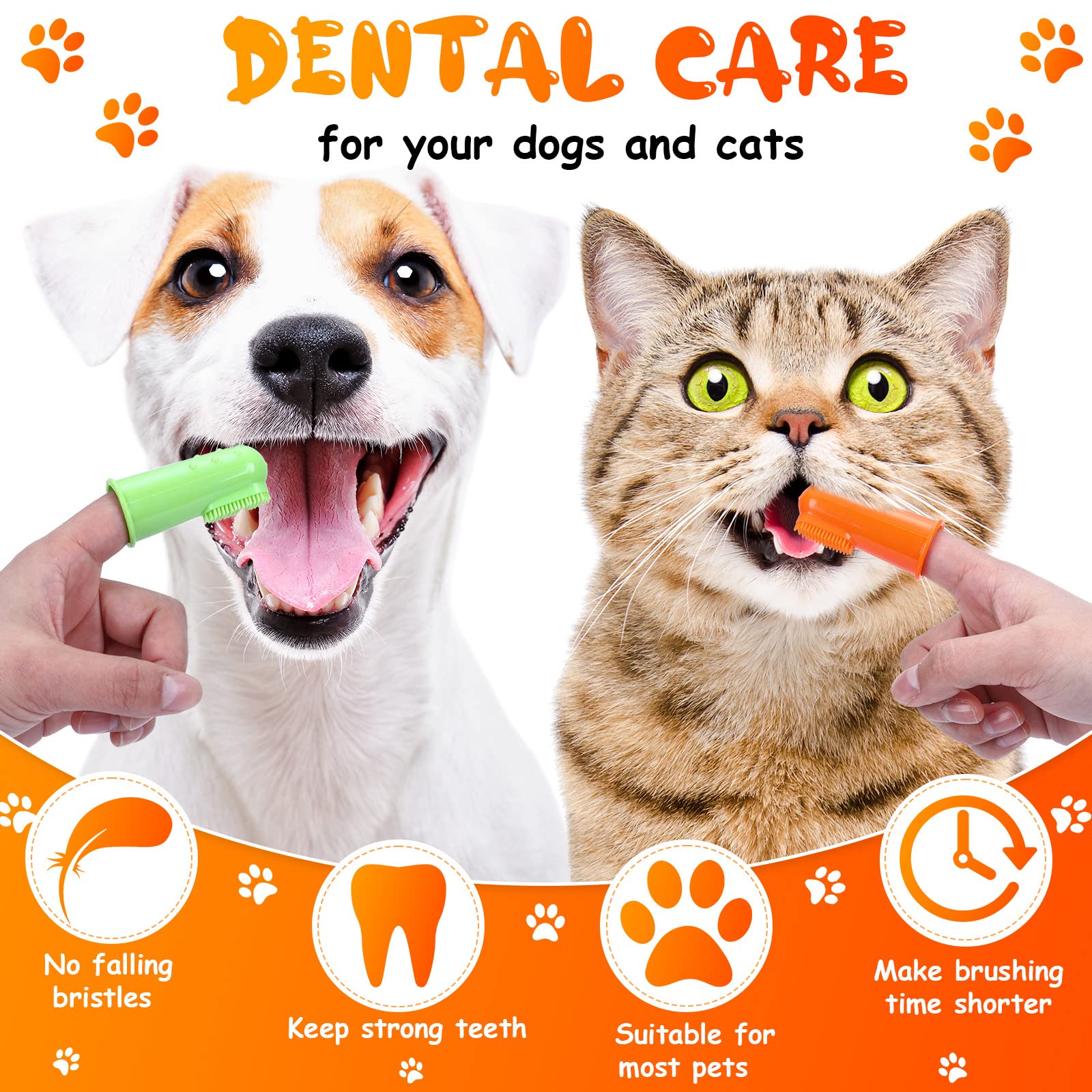 Nuogo 80 Packs Dog Toothbrush Soft Finger Brushes Pet Finger Toothbrush Easy Teeth Cleaning Dog Tooth Brush Oral Care Pet Dental Brush Pet Cleaning Finger Covers for Small Cats and Puppy