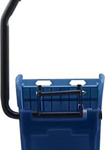 Carlisle FoodService Products Omnifit Mop Bucket with Side Press Wringer and Soiled Water Insert for Floor Cleaning, Kitchens, Restaurants, And Janitorial Use, Polypropylene (Pp), 35 Quarts, Blue