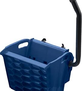 Carlisle FoodService Products Omnifit Mop Bucket with Side Press Wringer and Soiled Water Insert for Floor Cleaning, Kitchens, Restaurants, And Janitorial Use, Polypropylene (Pp), 35 Quarts, Blue