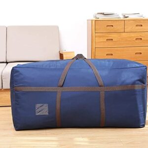 2 Pack Blue Large Duffel Bag for Traveling - Heavy-Duty 600D Polyester, Waterproof with Reinforced Handles, Holds 100 lbs - Premium Quality Duffle Bag Perfect for Travel & Storage - 42" x 16" x 20" In