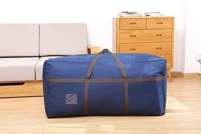 2 Pack Blue Large Duffel Bag for Traveling - Heavy-Duty 600D Polyester, Waterproof with Reinforced Handles, Holds 100 lbs - Premium Quality Duffle Bag Perfect for Travel & Storage - 42" x 16" x 20" In