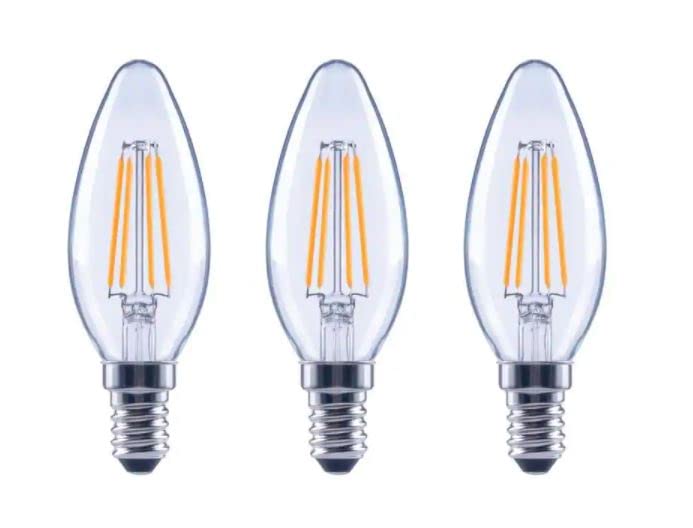 EcoSmart Bulbs 60-Watt Equivalent B11 Dimmable Energy Star Clear Glass Candelabra LED Vintage Edison Light Bulb Soft White (3-Pack)