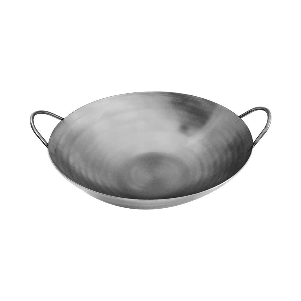 Carbon Steel Chinese Cantonese Style Wok Pan Frying Pan,26 inch,Two Side Handle