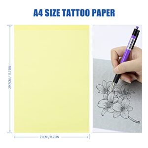 LIUMATE Tattoo Transfer Paper, 100 Sheets Tattoo Stencil Transfer Paper for Tattooing, 4 Layers Tattoo Thermal Stencil Paper A4 Size DIY Tattοο Tracing Paper for Tattoo Transfer Kit