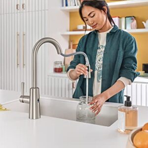 Moen Riley Spot Resist Stainless Hands-Free Touchless Sensor Single Handle Pull Down Kitchen Faucet, 7402EWSRS