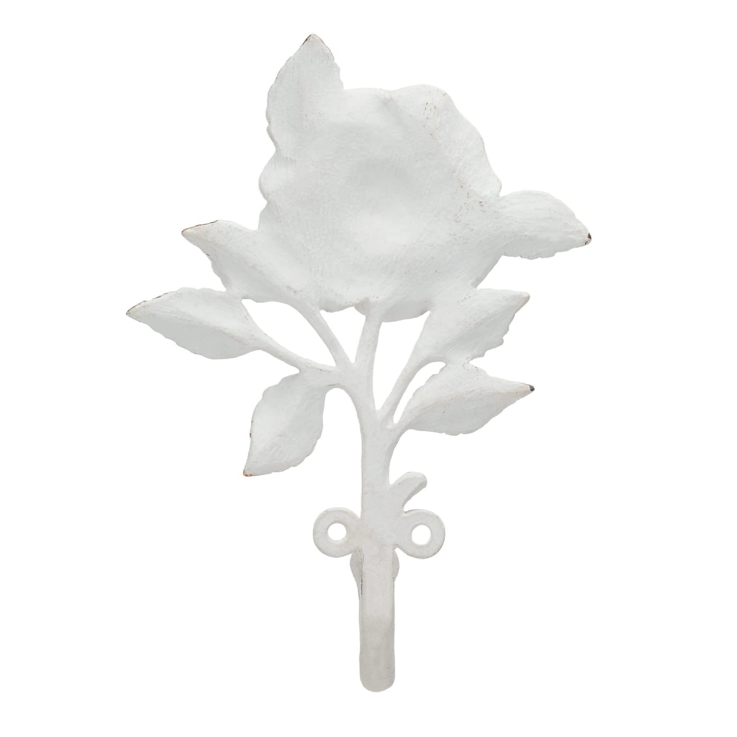 SOFFEE DESIGN 2pcs White Single Hooks 3D Flower Retro Ornate Style for Room Wall Mounted Decoration, Coat Hat Scarf Hanging Entry Heavy Duty Hooks, Home Decor