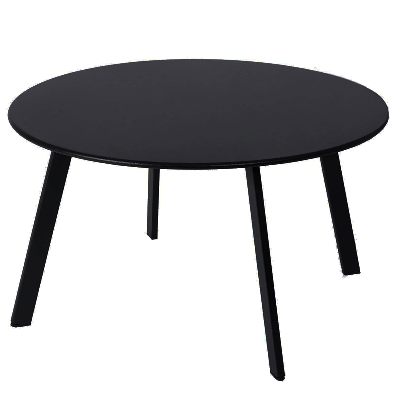 juserox Patio Coffee Table - Metal Steel Outdoor Round Table Weather Resistant Anti-Rust Outdoor Table (Black)