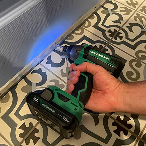 Metabo HPT 18V MultiVolt Impact Driver Kit | 1/4-Inch Chuck | Cordless | 1-2.0Ah Li-Ion Battery w/Fuel Gauge | 1,328 in-lbs of Torque | 3,200 IPM | Lifetime Tool Warranty | WH18DFX