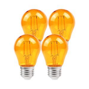 kinur amber light bulbs,a15 2 watt 2000k warm light bulbs 15 watt light bulbs equivalent e26 base for bedtime healthy sleep and baby nursery light 4 pack