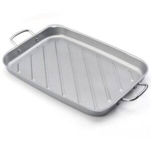 btcdr grill pan for outdoor grill - 11”x15'' grill pan bbq grill topper with handles grill trays for grilling barbecue tray