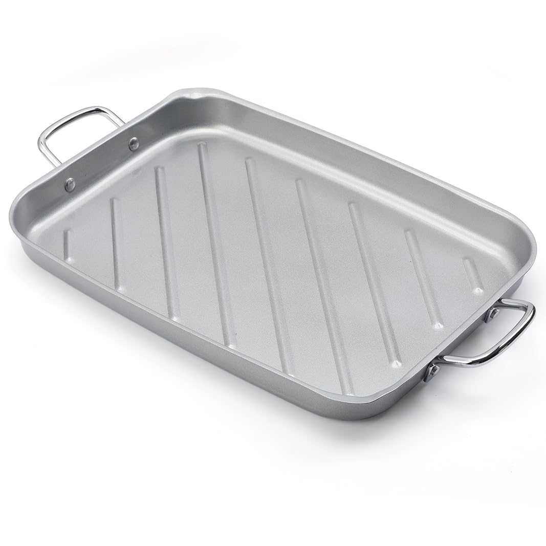 BTCDR Grill Pan for Outdoor Grill - 11”x15'' Grill Pan BBQ Grill Topper With Handles Grill Trays For Grilling Barbecue Tray