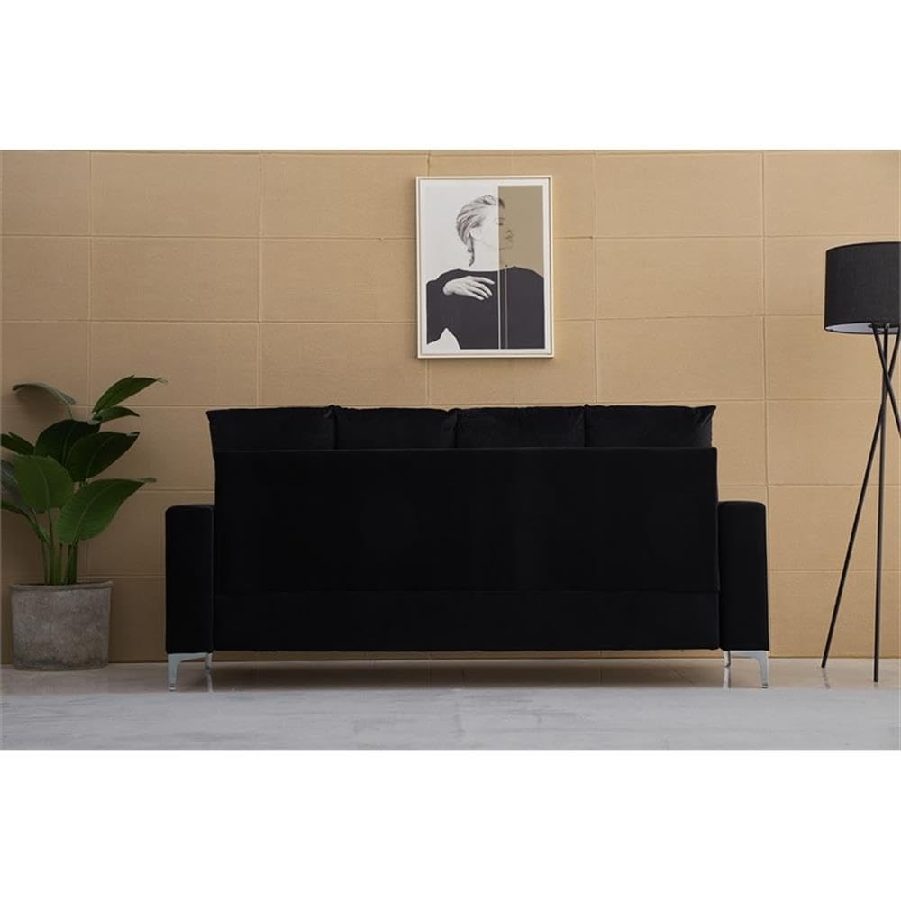 Kingway Furniture Armeni Velvet Living Room Sofa in Black