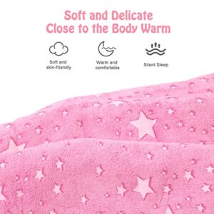 Kids Sleeping Bag for Girls, Glow in The Dark Slumber Bag, Sleeping Bag for Kids with Pillow, Soft Sleeping Bag for Toddler, Sleeping Bags for Girls Boys Daycare, Naps and Sleepovers,63" x 29"