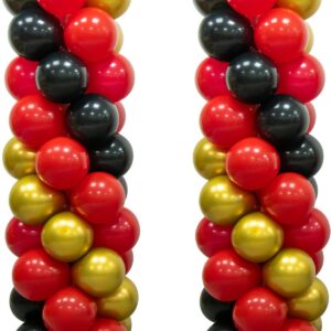 MOXMAY Red Black and Gold Balloons for Column Stand, 100 Pcs 12 Inch Tower Balloons for Wedding Baby Shower Birthday Bachelorette Engagement Anniversary Graduation Party (Balloons Only)