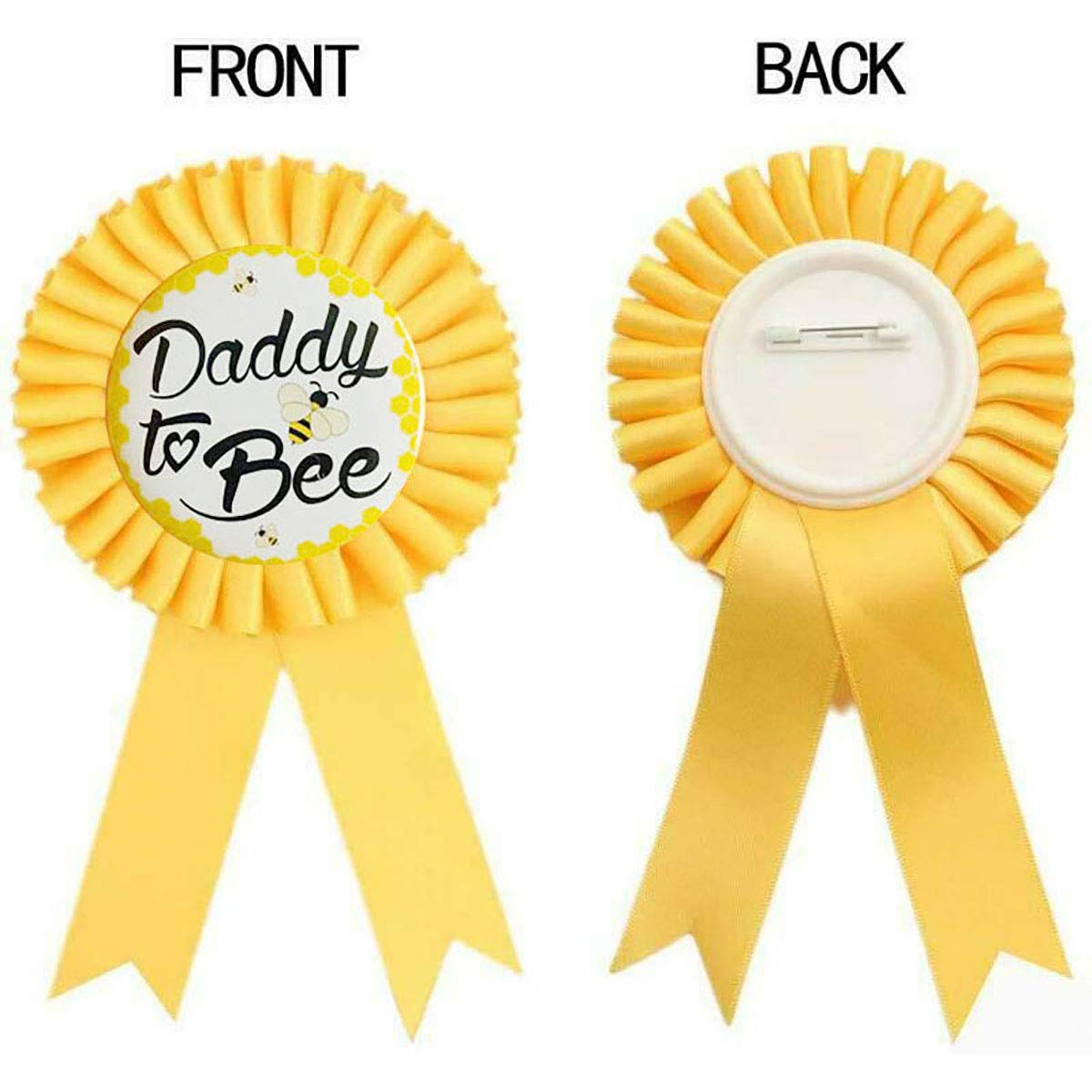 LINGAIXINYUE Baby Shower Decorations -'Mommy to Bee' Gold Sash and 'Daddy to Bee' Tinplate Badge Combo Kit Baby Shower Party Favors Decorations Gift for Pregnant Party Deco