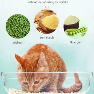 Edible Cat Litter Water Soluble Cat Litter - Tofu Cat Litter，Low Dust Litter, 100% Edible Soybean and Corn Materials，2mm Diameter ，Fast Agglomeration - 5 Lb (Green Tea)