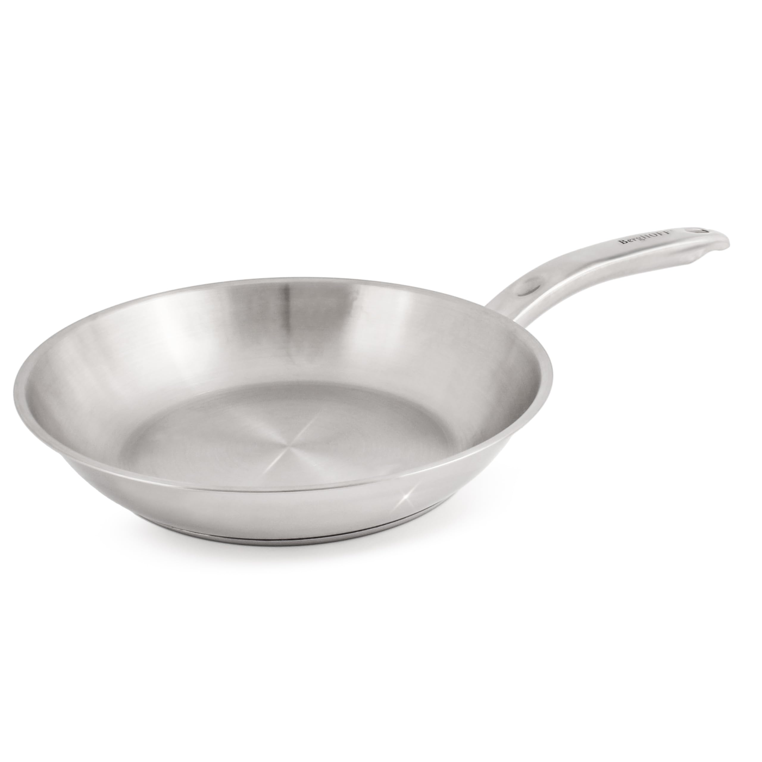 Berghoff Belly Shape 18/10 Stainless Steel 9.5" Fry Pan, Fast, Evenly Heat, Induction Cooktop Ready