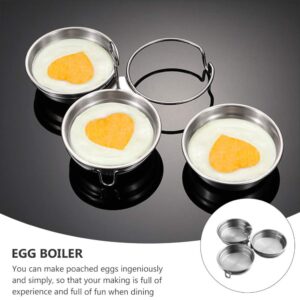 Angoily Poached Egg Holder 2pcs Egg Poacher Tray Stainless Steel Nonstick Egg Poacher Replacement Cup Egg Pan with Oil Brush for Home Kitchen Random Color Metal Egg Poacher Cups