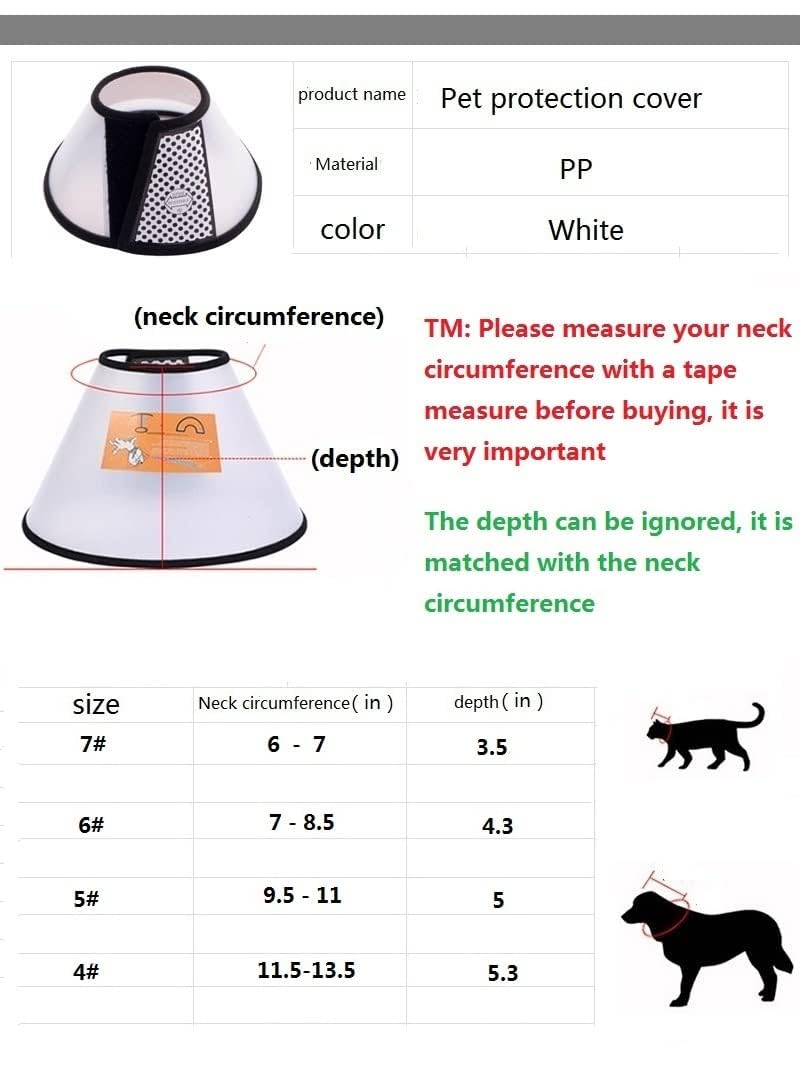 Himalayan Star Cat Dog Cone Collar pet Protective Cover , cat Dog Collars for After Surgery,to Prevent Pets from Licking Wounds (6# XS)