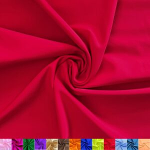 Nylon Spandex Fabric | 80% Nylon, 20% Spandex | Swimwear, Activewear Fabric | 4-Way Stretch | Sports, Dance, Yoga (Red, 1 Yard)