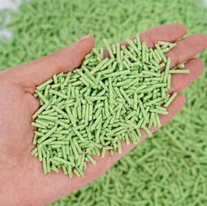 edible cat litter water soluble cat litter - tofu cat litter，low dust litter, 100% edible soybean and corn materials，2mm diameter ，fast agglomeration - 5 lb (green tea)