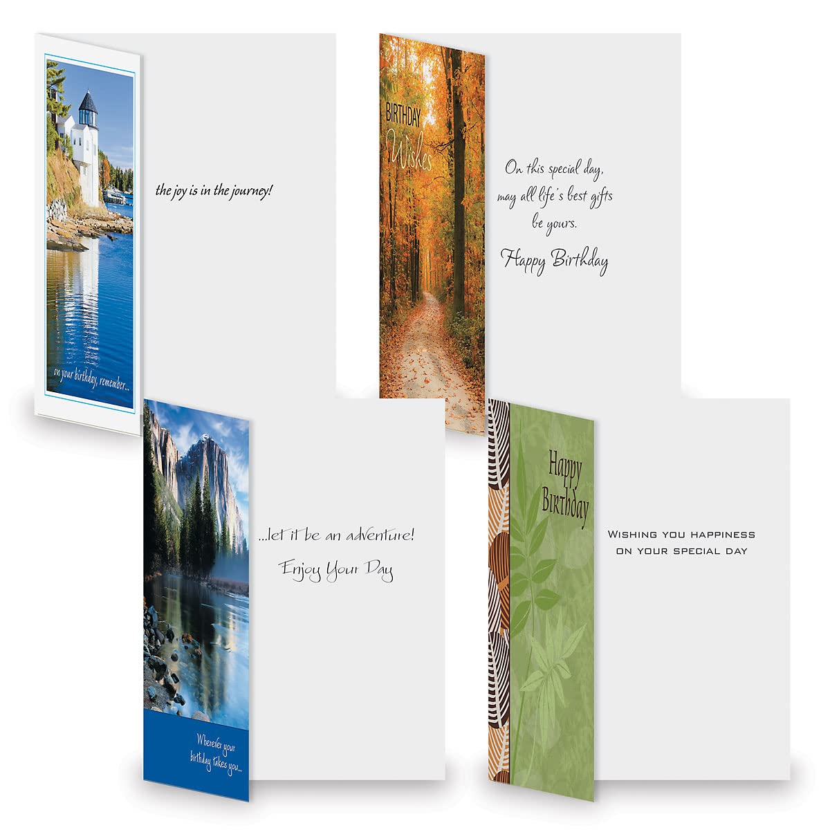 Current Scenic & Graphic Birthday Greeting Cards Value Pack - Set of 20, 10 Unique Designs, Large 5 x 7 Inch Cards, Sentiments Inside, Envelopes Included