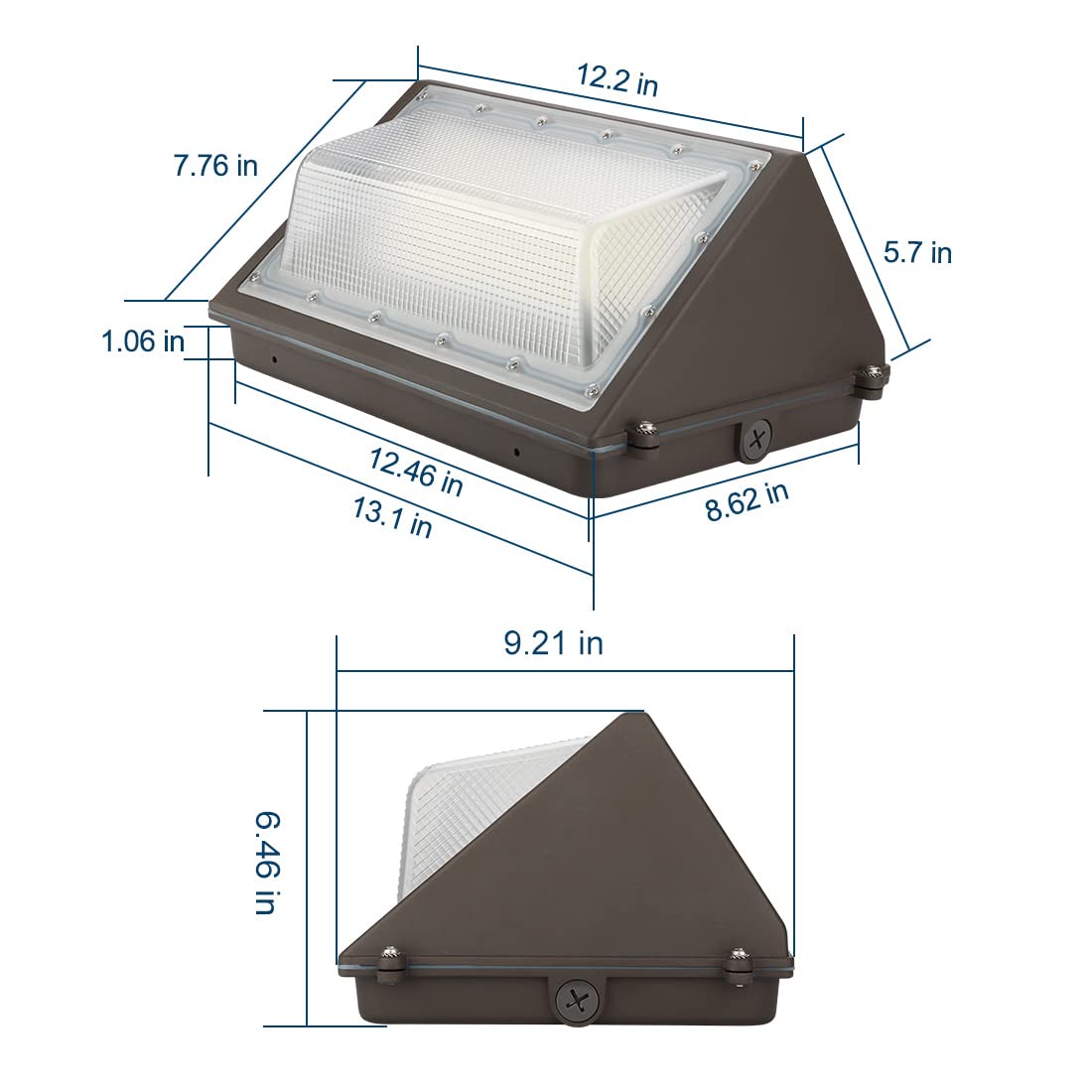 DAKASON (2 Pack) LED Wall Pack 120W with Dusk-to-Dawn Photocell, Replaces 400W HPS/MH, 5000K 15600lm 100-277Vac, Commercial Grade IP65 Waterproof Outdoor Lighting Fixture for Garage, ETL Listed