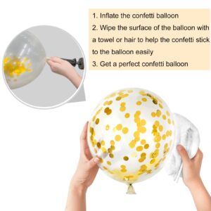 TUPARKA 12 inches Yellow White Gold Confetti Balloons 60 Pack Pastel Yellow White Party Balloon for Sunflower Honeybee Theme Birthday Baby Shower Party Supplies