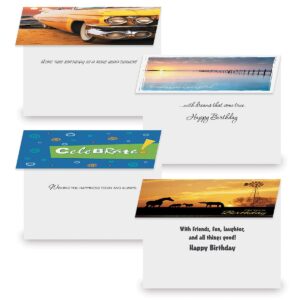 Current Scenic & Graphic Birthday Greeting Cards Value Pack - Set of 20, 10 Unique Designs, Large 5 x 7 Inch Cards, Sentiments Inside, Envelopes Included