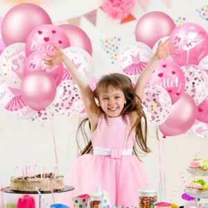 50 Pcs Ballerina Birthday Party Supplies Ballerina Tablecloths Ballet Balloon Ballerina Backdrop Tutu Girl Birthday Party Decorations Pink Ballerina Balloon Arch Kit for Baby Shower Wedding Supplies