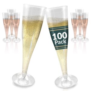 reli. (100 bulk pack plastic champagne flutes 4.5 oz, clear | plastic champagne glasses/flutes | disposable, bpa-free,shatterproof cups| perfect for mimosa/cocktail, wedding/party toasting, champagne