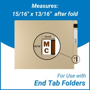 Doctor Stuff - File Folder Labels, Alphabet Letter Mc, Jeter/TAB 5100 - JXAM Series Compatible Alpha Stickers, Brown, 15/16" x 1-5/8", 225 Labels per Package