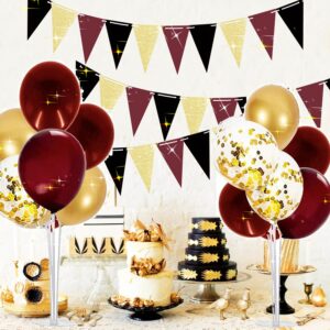 Graduation Decorations Maroon Gold 2024/Burgundy Gold Gaduation Party Decorations/Burgundy Gold Balloons FSU ASU/Burgundy Birthday Decorations Fall/2 Sets Table Centerpiece Balloon Stand Kits