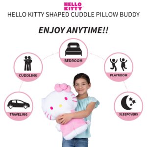 Franco Kids Bedding Super Soft Plush,Polyester Cuddle Pillow Buddy, One Size, Hello Kitty