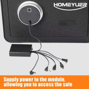 HOMEYUER External Power Supply Box with six Kind Jacks and ON/Off Switch for Various DC Equipment,Like Some Kinds Safe Box,Electronic Cabinet Lock,Toys,LED Lighting and so on.Output DC 6V