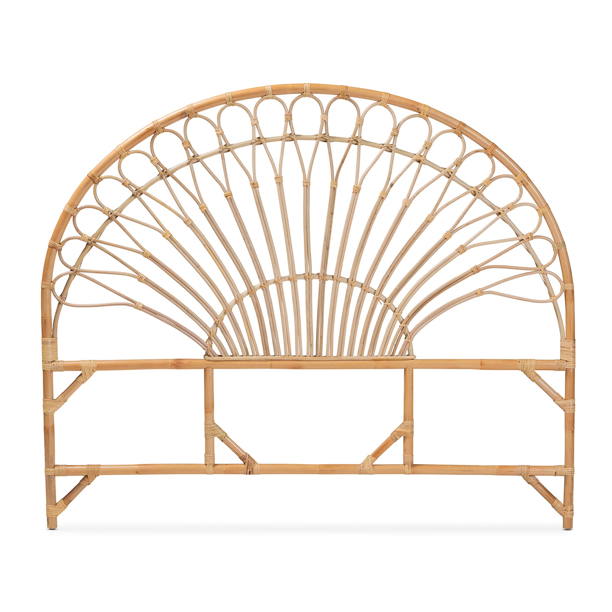 Baxton Studio Devereaux Natural Rattan Standalone Headboard, King