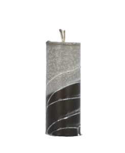 shalhevet light safed candles co. pillar havdalah candle hand dipped made in israel (midnight black gray)