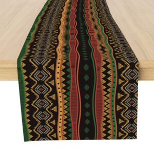 traditional african tribal table runner, african table runner decor for dinning room kitchen home vintage pattern table runner decorations for holiday party, housewarming gifts for ideas, 13x72inches